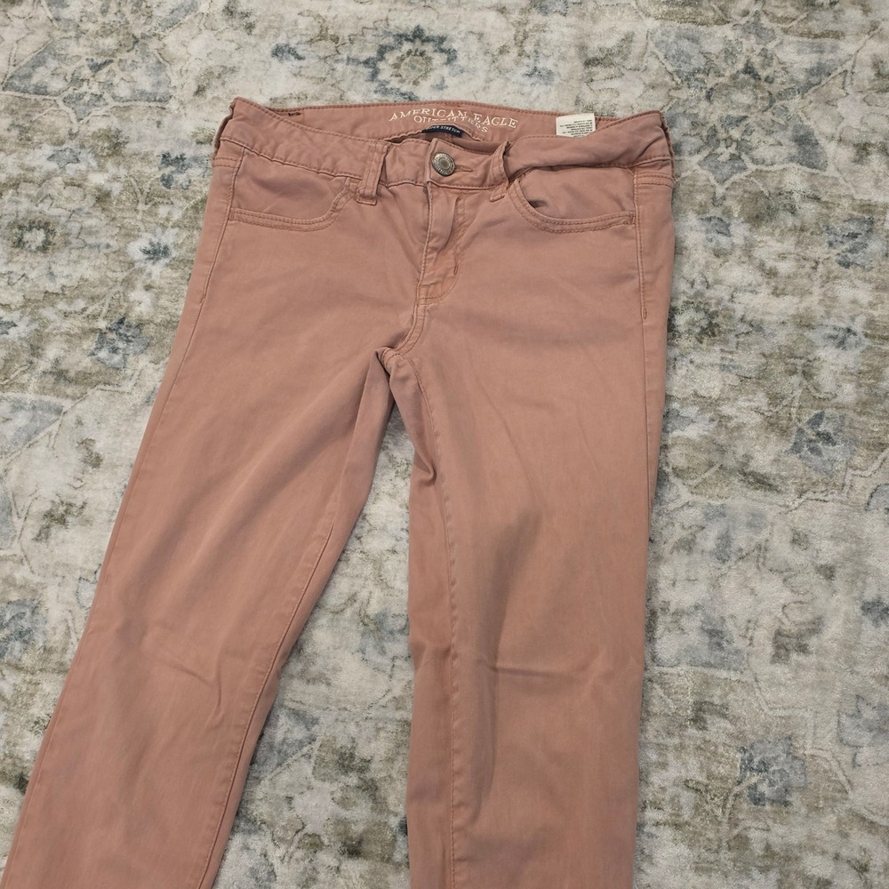 American Eagle Sateen X Super Stretch Skinny Pants Women 4 Reg Dusty Rose Pink